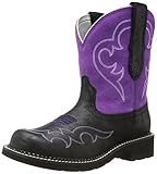 Ariat Women's Fatbaby Heritage Harmony Western Boot,  Roughed Black/Fuchsia,  8 M US