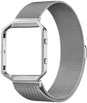 BillionPair Fitbit Blaze Bands, Classic Milanese Loop Stainless Steel Replacement Strap, with Unique Magnet Lock, Replacement Smart Watch Band, No Buckle Needed, Metal Frame is Separate