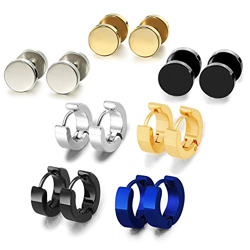 Zhenhui Fashion Jewelry Punk Style Stainless Steel Stud Earrings Set for Men Women