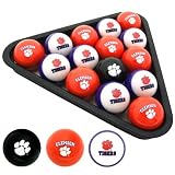 Clemson Tigers College Logo Pool Balls Set
