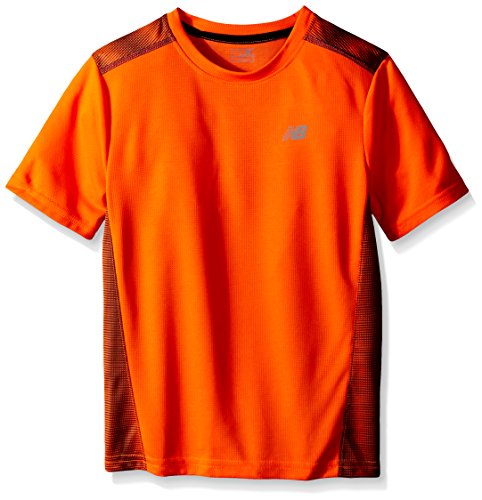 New Balance Big Boys' Short Sleeve Performance T-shirt, Lava/Lava, 10/12