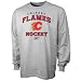 Reebok Calgary Flames Ash Stacked Logo Long Sleeve T-shirt