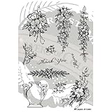 Layers Of Color LOC Merci Bouquet Clear Designer Art Stamp Set 11 pieces for Mixed Media, Scrapbooking, and Classical Artistic Design made in USA