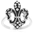 Sterling Silver Cubic Zirconia Fleur-De-Lis Ring