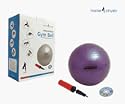 Home4physio Exercise Ball - 55cm (Purple) with DVD and Double Action Hand Pump