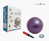 Home4physio Exercise Ball - 55cm (Purple) with DVD and Double Action Hand Pump