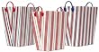 Bright Cotton Fabric Covered Americana Laundry Baskets with Leatherette Handles 16"x12"x20" Set of 3