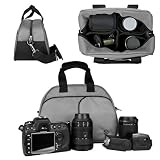 Vangoddy Mythra Silver Medium Entry Level Canon DSLR & SLR Camera Bag For: Canon EOS Rebel T3, T3i, 12.2 MP, 18 MP, Canon EOS Rebel T2i 18 MP CMOS APS-C, Canon EOS Rebel T1i 15.1 MP CMOS, Canon EOS 60D CMOS, Canon EOS 7D CMOS, Canon EOS 5D Mark II (Mark 2) Full Frame CMOS, Canon Rebel XS, Body Only, Or with Lens (Canon EF-S 18-55mm f/3.5-5.6 IS Lens, Canon EF 75-300mm f/4-5.6 III Telephoto Zoom Lens, Canon EF 85mm f1.2L II USM Lens, 18-55mm Standard Lens, EF-S 18-135mm IS UD Standard Zoom Lens)