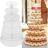 Yaheetech 7 Tier Circle Acrylic Cupcake Party Birthday Wedding Cake Stand Clear Christmas Gift