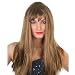FDC 60S 70S Hippie Hippy Girl Lady Wig Black Brown Blonde - Brown
