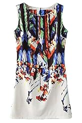 Sleeveless Tank Leopard Print Round Neck Above the Knee Short Bodycon Dress/Mini Dress 