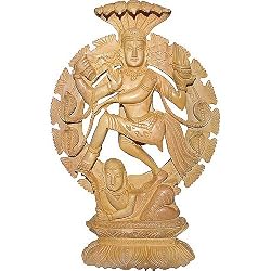 Nataraja Shiva Statues Wood Carving 12 x 5.5 inches (jwcs109)