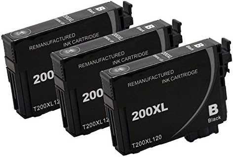 CartWarehouse BLACK Remanufactured Ink Cartridges Replacement for Epson T200XL - 3pcs BLACK INK CARTRIDGES