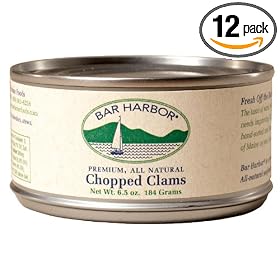 Bar Harbor All Natural Chopped Clams, 6.5-Ounce Cans (Pack of 12)