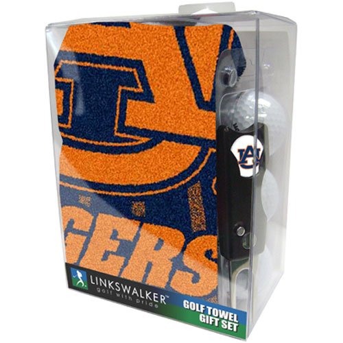 Auburn Tigers Ncaa Jacquard Golf Towel Gift Pack W/ Balls Repair Tool Marker