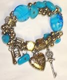 Antique Silver Plated with Turquoise Beads Bracelet for Teens