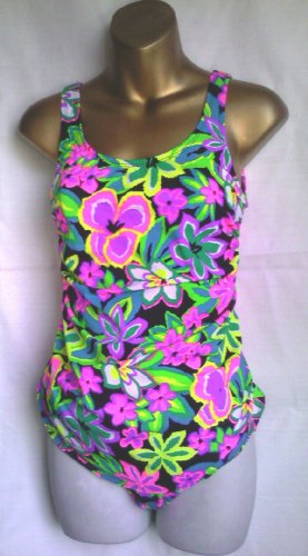 1pc Ruched Side Floral Print Swimsuit