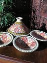 Medium patterned cooking tagine with 4 matching bowls