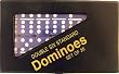 Double Six Standard Dominoes Set of 28-Black Case with Blue Tiles