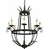 IMAGE OF Quoizel RRF5008SM Rafaella 8-Light Chandelier, Serengetti Black and Mayan Gold Leaf