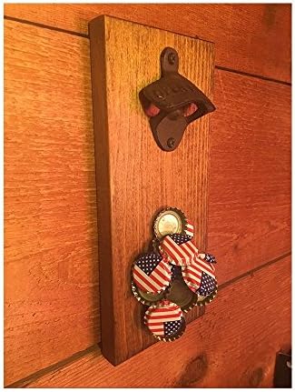 Personalized Rustic Beer Bottle Opener with Magnetic Bottle Cap Catcher