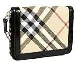 Burberry - Burberry Ziggy Coated Canvas Black Leather Zip Wallet 3225064