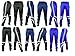 Kids Skinny Soccer Pants Training Sweat Sport Gym Athletic Tight Fit (YOUTH-S, BLACK/WHITE)