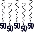 Beistle 57596-50 "50" Whirls Party Decor, 3-Feet, 5-Pack