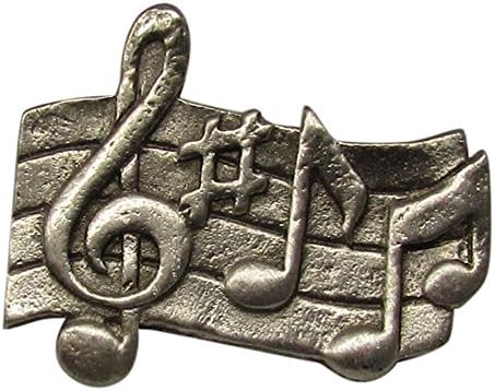 Musical Notes Pewter Lapel Pin By Lindsay Claire