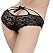 IUNEED Women Sexy Lingerie Panties Lace Bow V-string Underwear Thongs(Black)