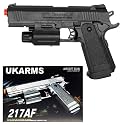 UKARMS 1911 Spring Plastic Pistol Airsoft Gun 217AF w/ Laser, Light FPS-160