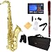 Mendini by Cecilio MTS-L+92D Gold Lacquer B Flat Tenor Saxophone with Tuner, Case, Mouthpiece, 10 Reeds and More