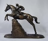 Steeplechaser Bronze Horse Racing Sculpture By H. Glen