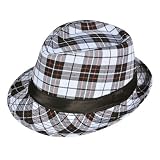 Plaid Design Fedora Gangster Hat