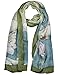 Hand-Painted Silk Scarf - Lotus and Dragonfly