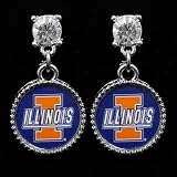 NCAA Illinois Fighting Illini Crystal Stud Dangle Earrings