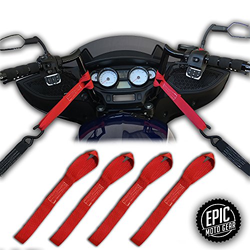 GORILLA Soft Loops Motorcyle Tie Down Straps - 10,427lb Break Strength - Securely Tow with Confidence and Protect Your Paint & Chrome - Soft Ties Hooks to Ratchet Strap - 4 Pack - Made in the USA