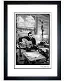 Johnny Cash Sitting on a Couch Playing His Guitar, 1960 - Fine Art Print