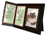 Four Feet in Heaven Poem Cat Memorial Keepsake Picture Frame and Pet Loss Sympathy Gift, Black with Foil Accent
