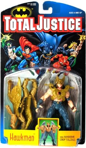 Kenner Year 1996 DC Comics Batman "Total Justice" Series 5 Inch Tall Action Figure - HAWKMAN with 2 Massive Grip Talons