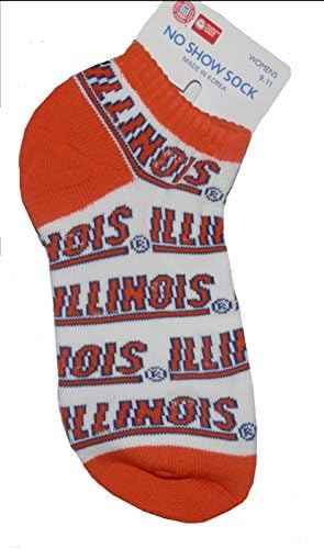 Ncaa Illinois Illini Women's All Over Print No Show Socks