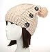 Spikerking Womens Winter Knitting Wool Hat,Beige