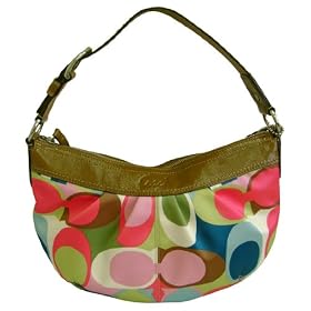 Authentic Coach Soho Pleated Scarf Print Hobo Bag 13796 Sv/mc