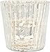 Luna Bazaar Vintage Mercury Glass Candle Holder (3-Inch, Vertical Motif, Silver) - For Use with Tea Lights - For Home Decor, Parties, and Wedding Decorations