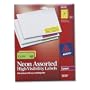 Avery Neon Laser Labels, Rectangle, Assorted Fluorescent Colors, 1 X 2-5/8, 450/Pack (AVE5979)
