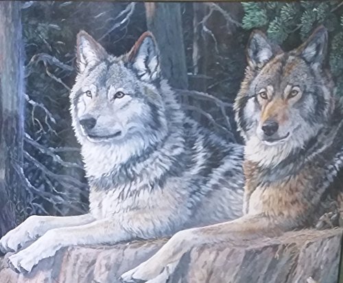 Royal Plush Raschel Wolves 