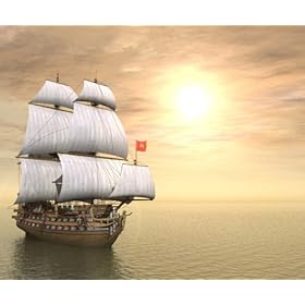 Westcott 814 5-Feet x 6-Feet Pirate Ship Scenic Background