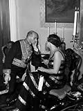 The Belgian Ambassador Chatting and Smoking Cigarettes with a Lady at the Diplomatic Party Premium Photographic Poster Print