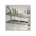 Rogar Hammered Steel and Chrome Two-Level Wine Rack 35-in.