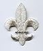 Medium Metallic Silver Fleur De Lis Iron on Embroidered Patch